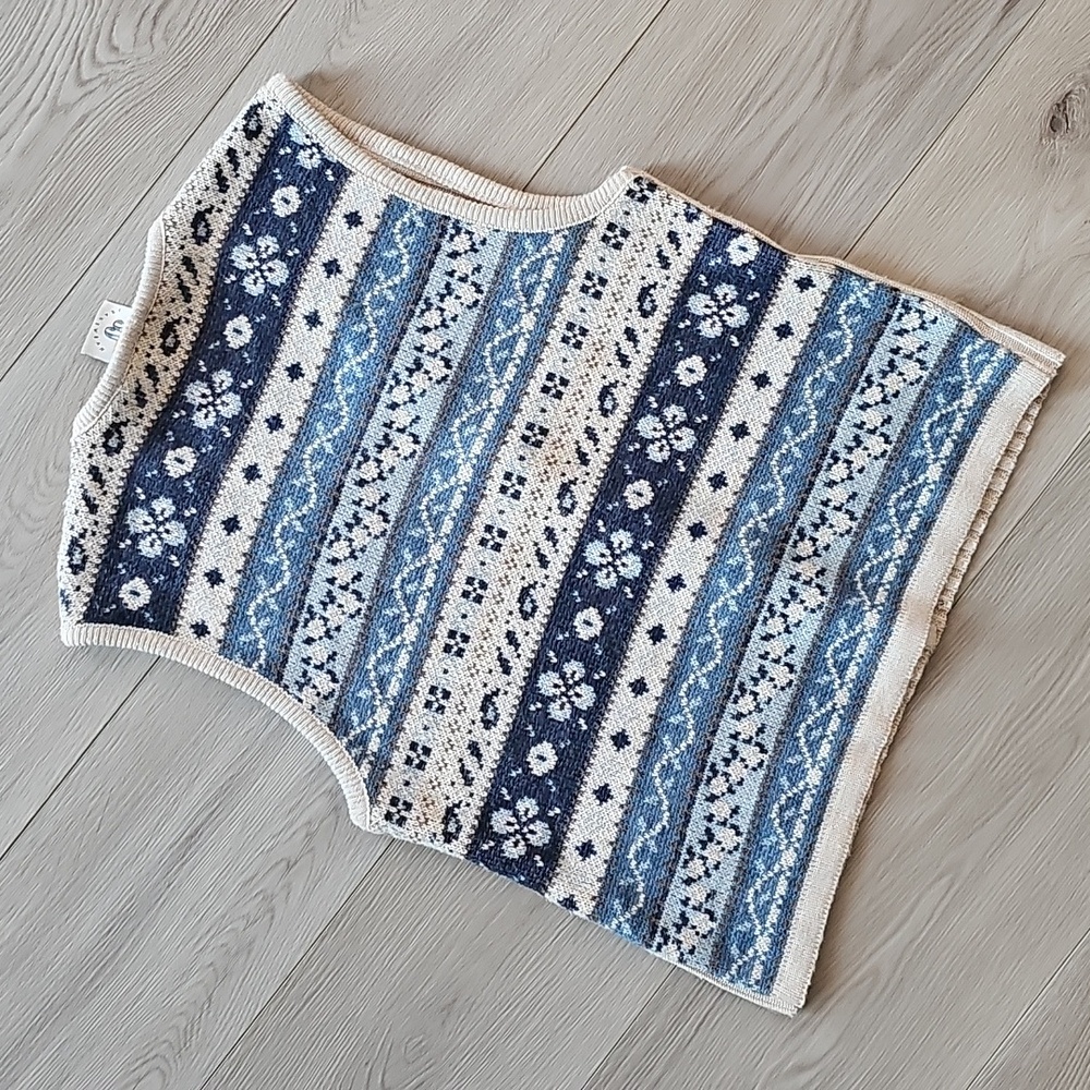 Vintage Jessie Jeans Wear Ribbed Knit Boho Nordic‎ Sweater Vest, Med